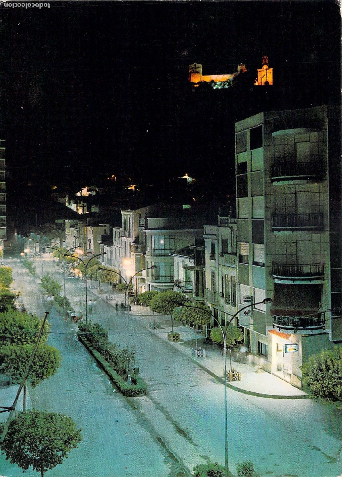 Postales: Postal de Cullera Avenida Dr. Alemany y Castillo Nocturno