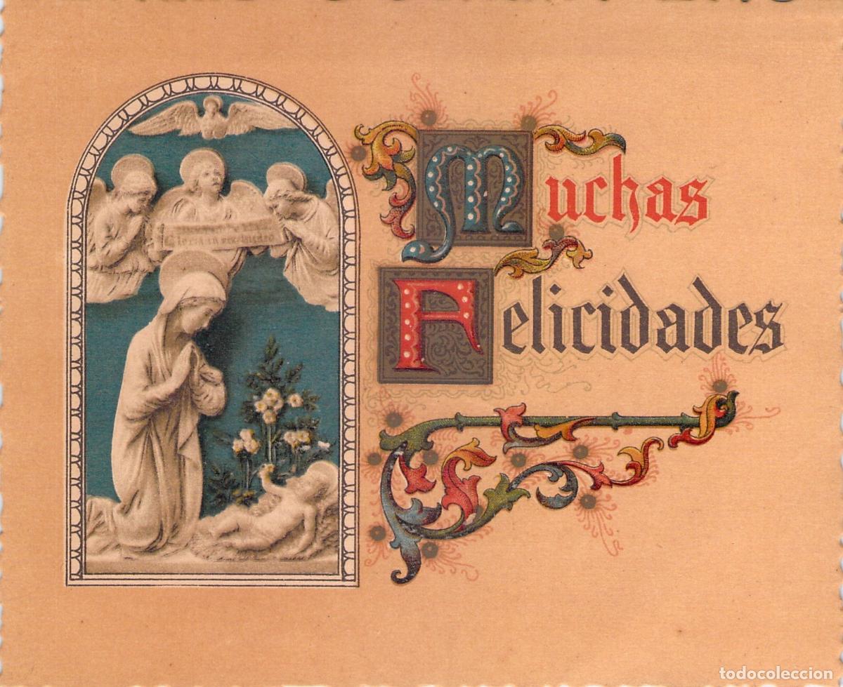 Postales: Postal de Navidad con motivo religioso y &Aacute;ngeles