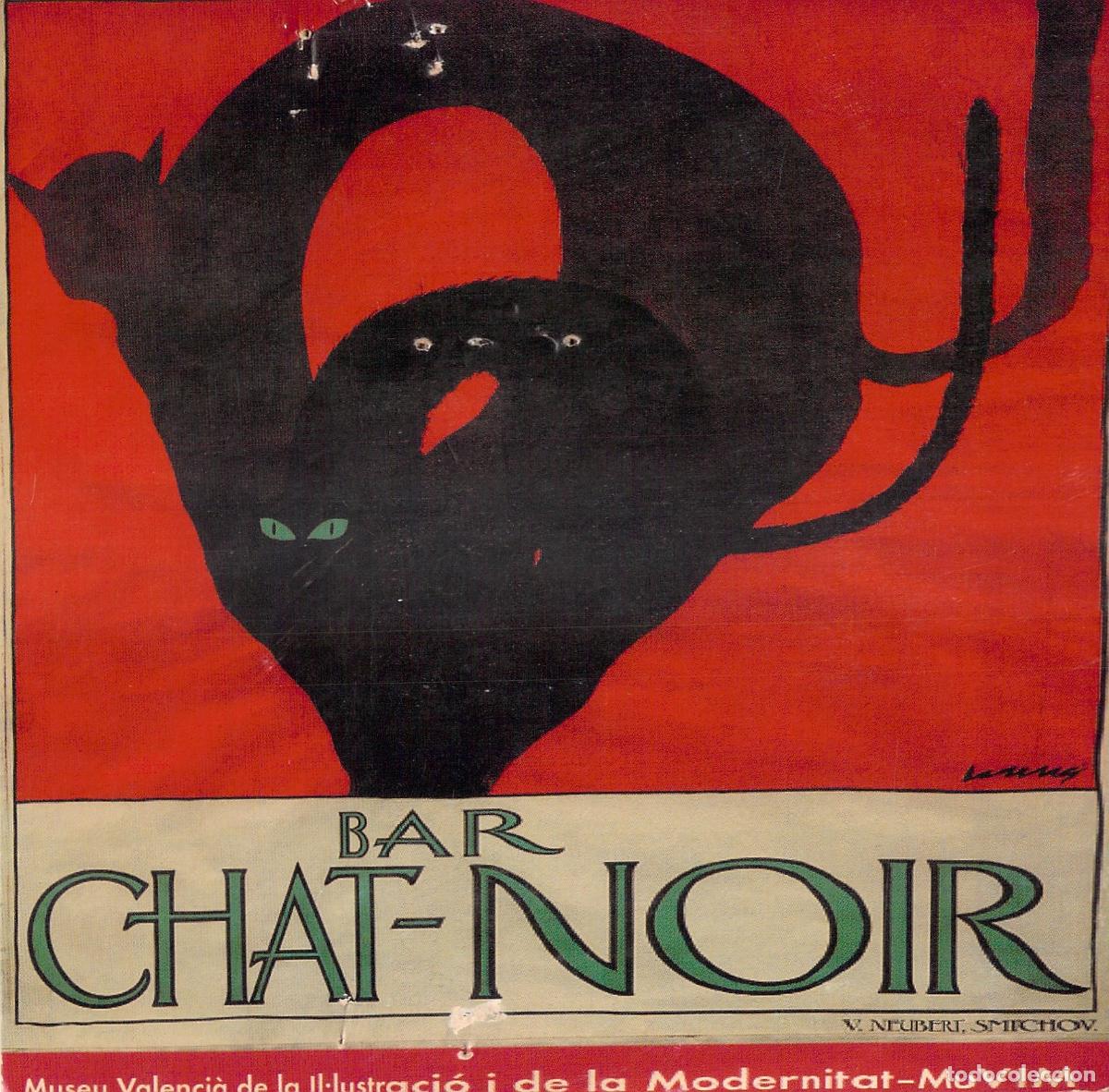 Postales: Postal promocional del museo MuVIM con cartel de Bar Chat Noir