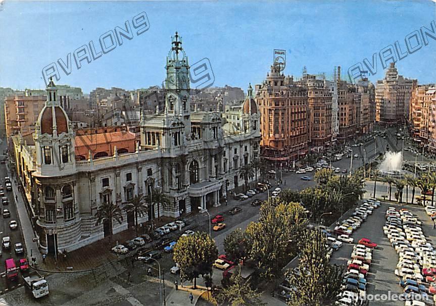 Postales: Plaza del Caudillo, Ayuntamiento (Valencia) - Sin Circular, a&ntilde;os 70