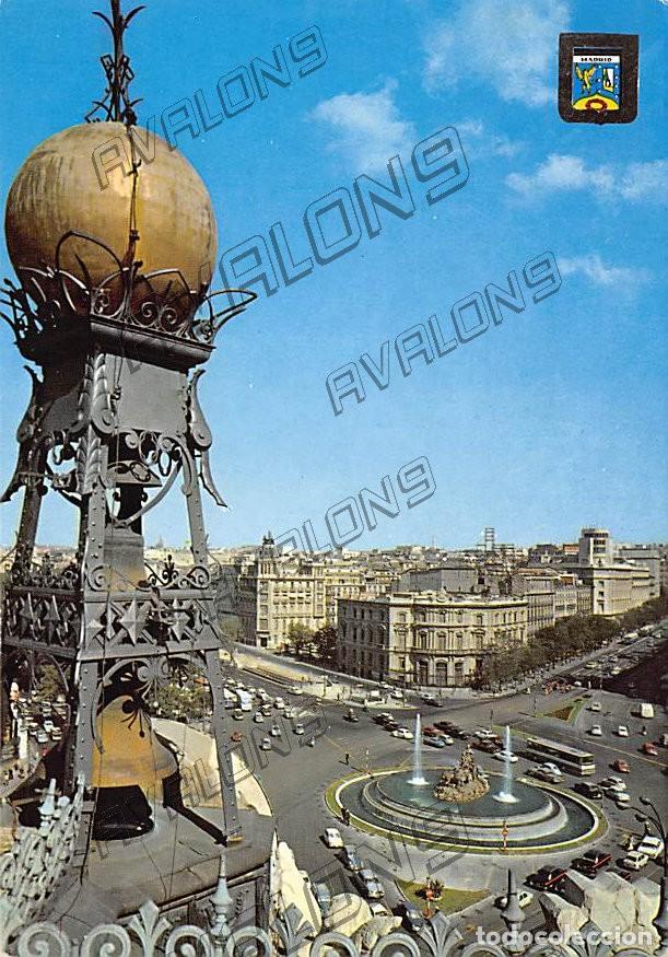 Postales: La Cibeles (Madrid) - Escrita - A&ntilde;os 60 - Con coches de la &eacute;poca