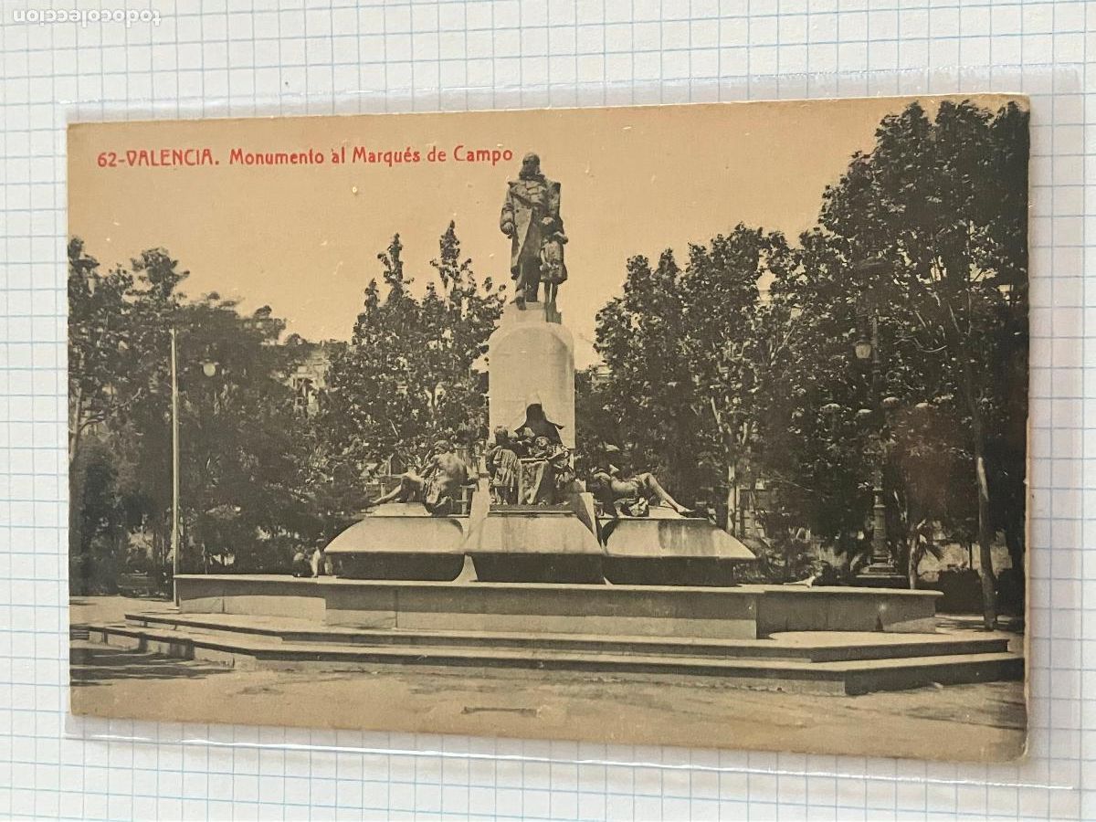 Postales: Valencia - Postal Monumento Marqu&eacute;s de Campo - Thomas
