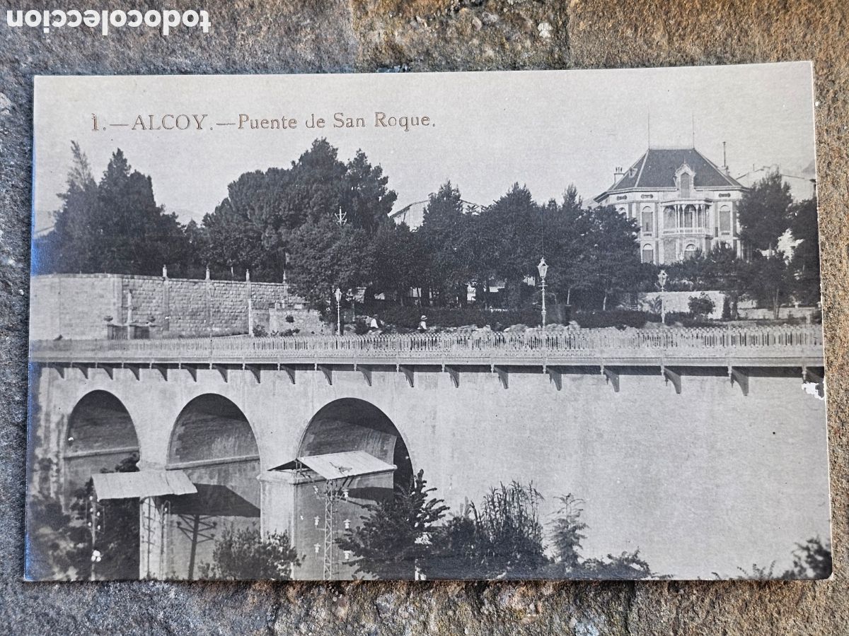 Postales: Postal Antigua Alcoy - Puente de San Roque (Foto Industrial Gr&aacute;fica, Valencia) - Sin circular