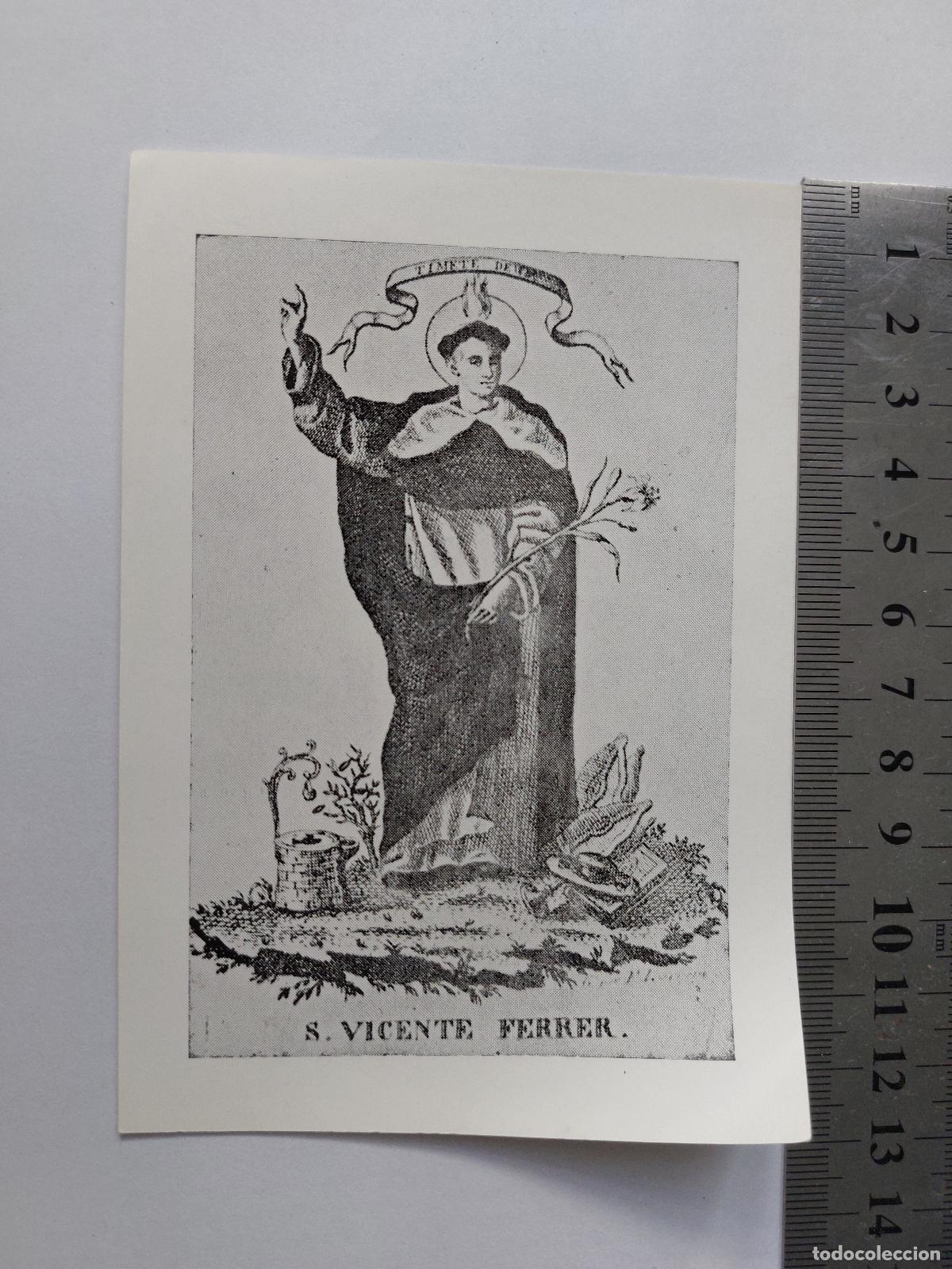 Postales: Estampa con ilustraci&oacute;n de San Vicente Ferrer, patr&oacute;n de Valencia