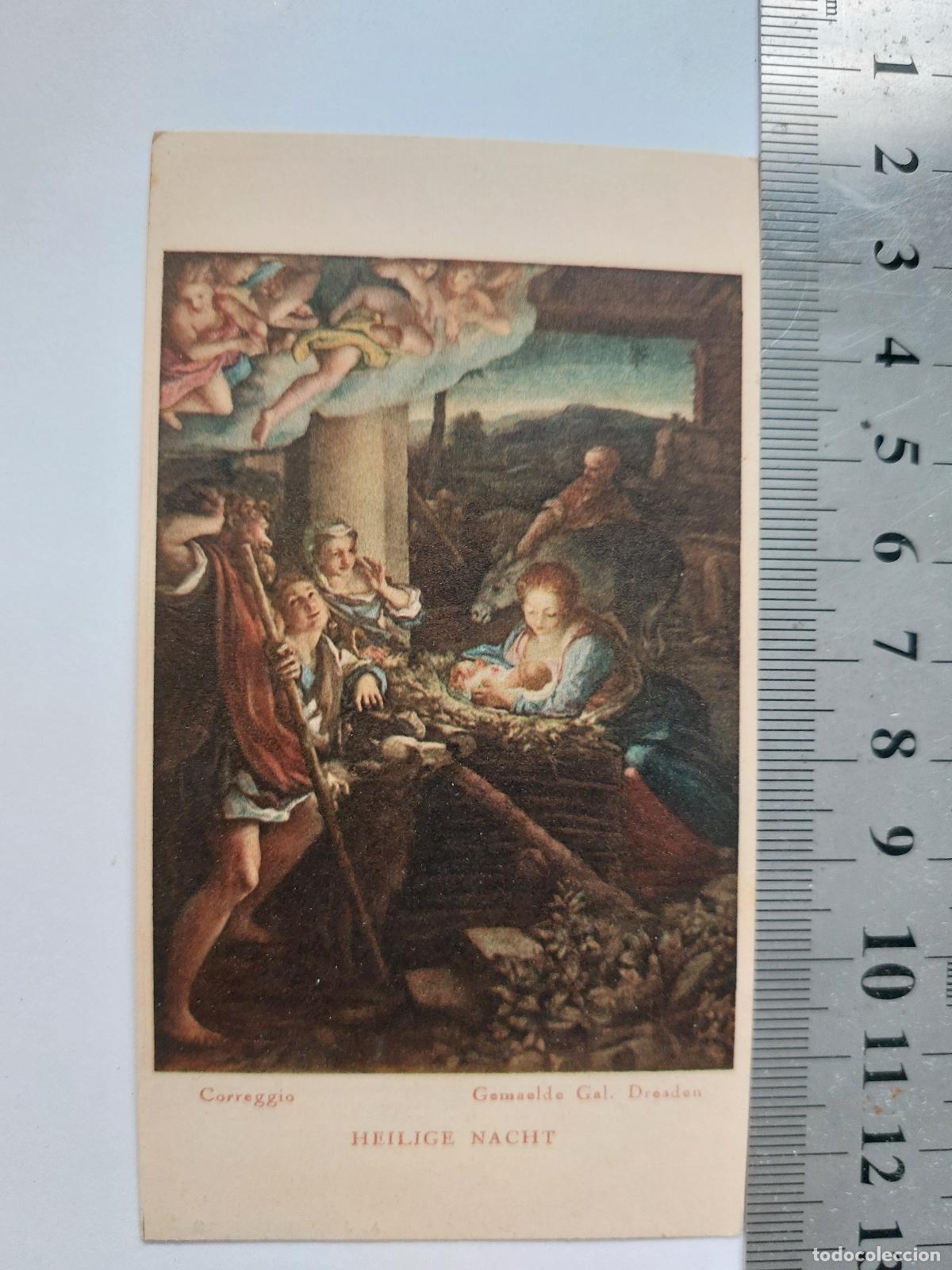 Postales: Estampa religiosa con la pintura Natividad de Correggio