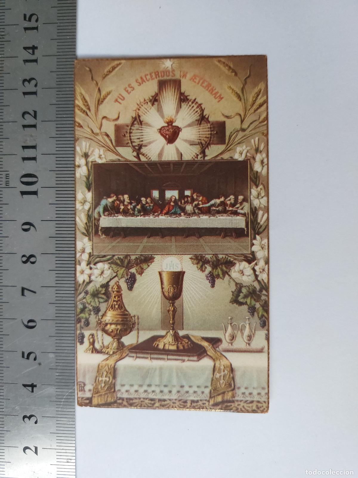 Postales: Estampa conmemorativa de primera misa del sacerdote Ubaldo Barber&aacute; en Catadau