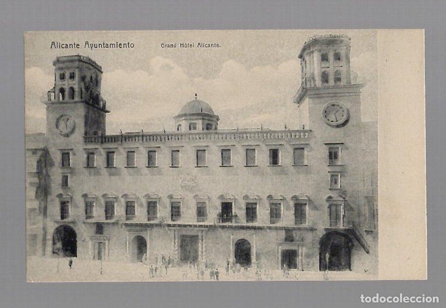 Postales: TARJETA POSTAL ALICANTE AYUNTAMIENTO GRAND HOTEL ALICANTE. VICENTE IBORRA, GRAND HOTEL, ALICANTE