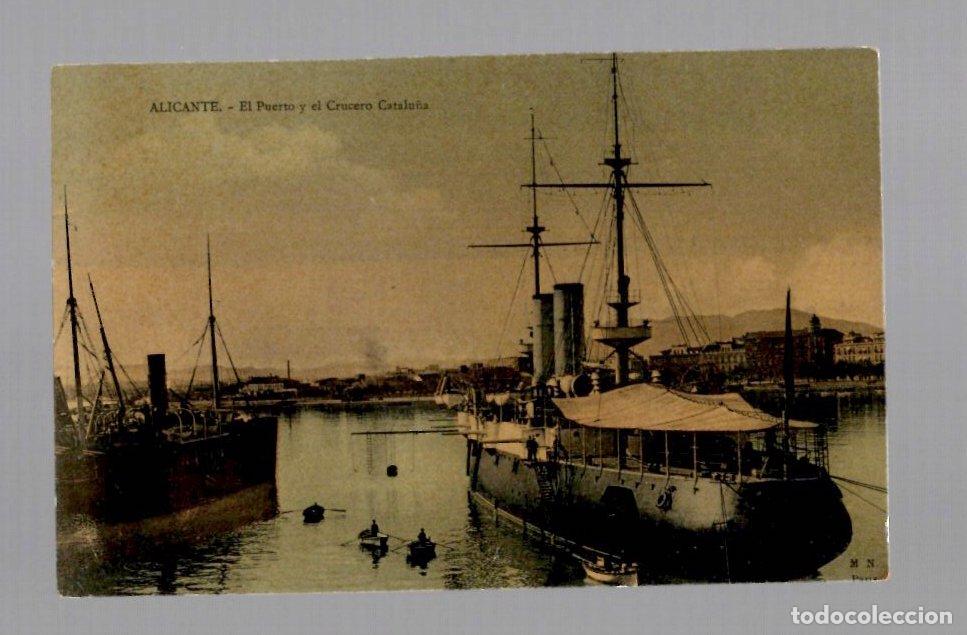 Postales: TARJETA POSTAL ALICANTE EL PUERTO Y EL CRUCERO CATALU&Ntilde;A N&ordm; 8 BAZAR EL ARCA DE NO&Eacute;