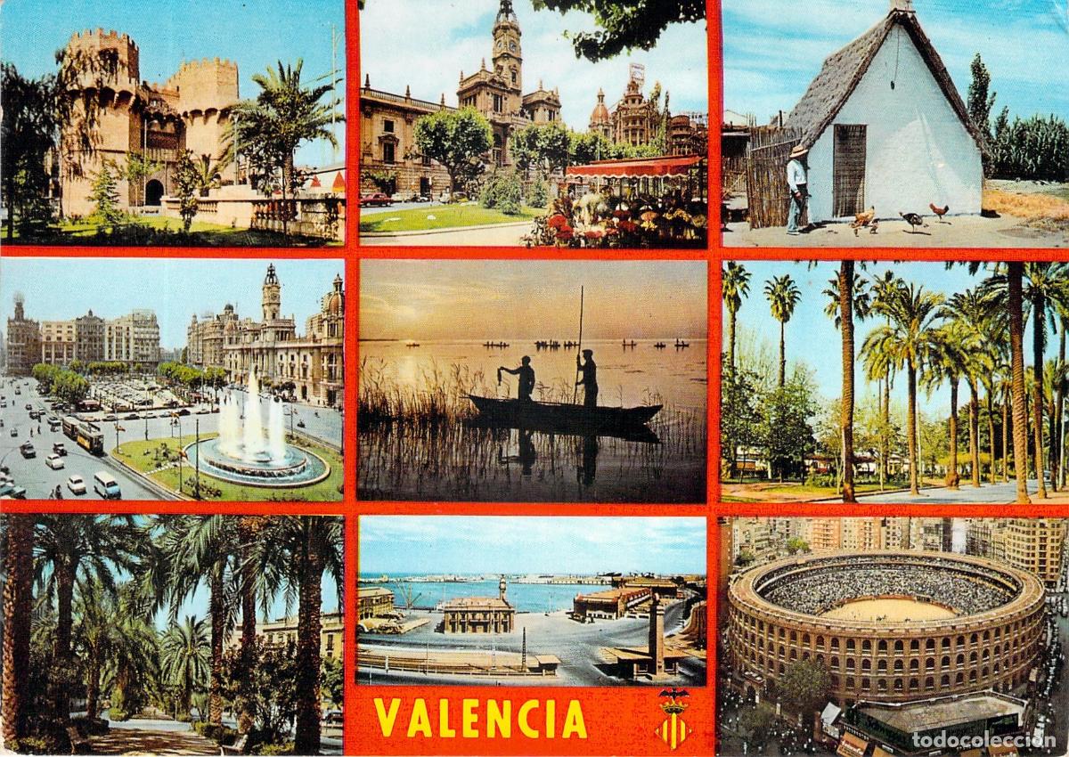 Postales: Postal de Valencia con vistas panor&aacute;micas de la ciudad