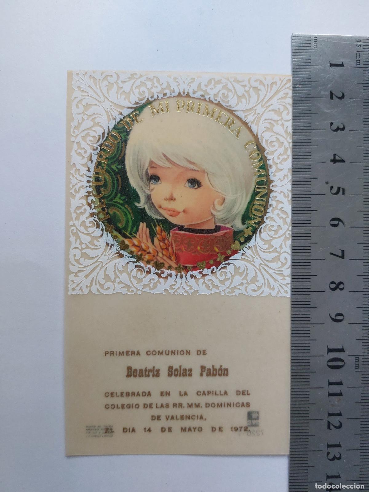 Postales: Estampa de recuerdo de Primera Comuni&oacute;n Beatriz Solaz Pab&oacute;n