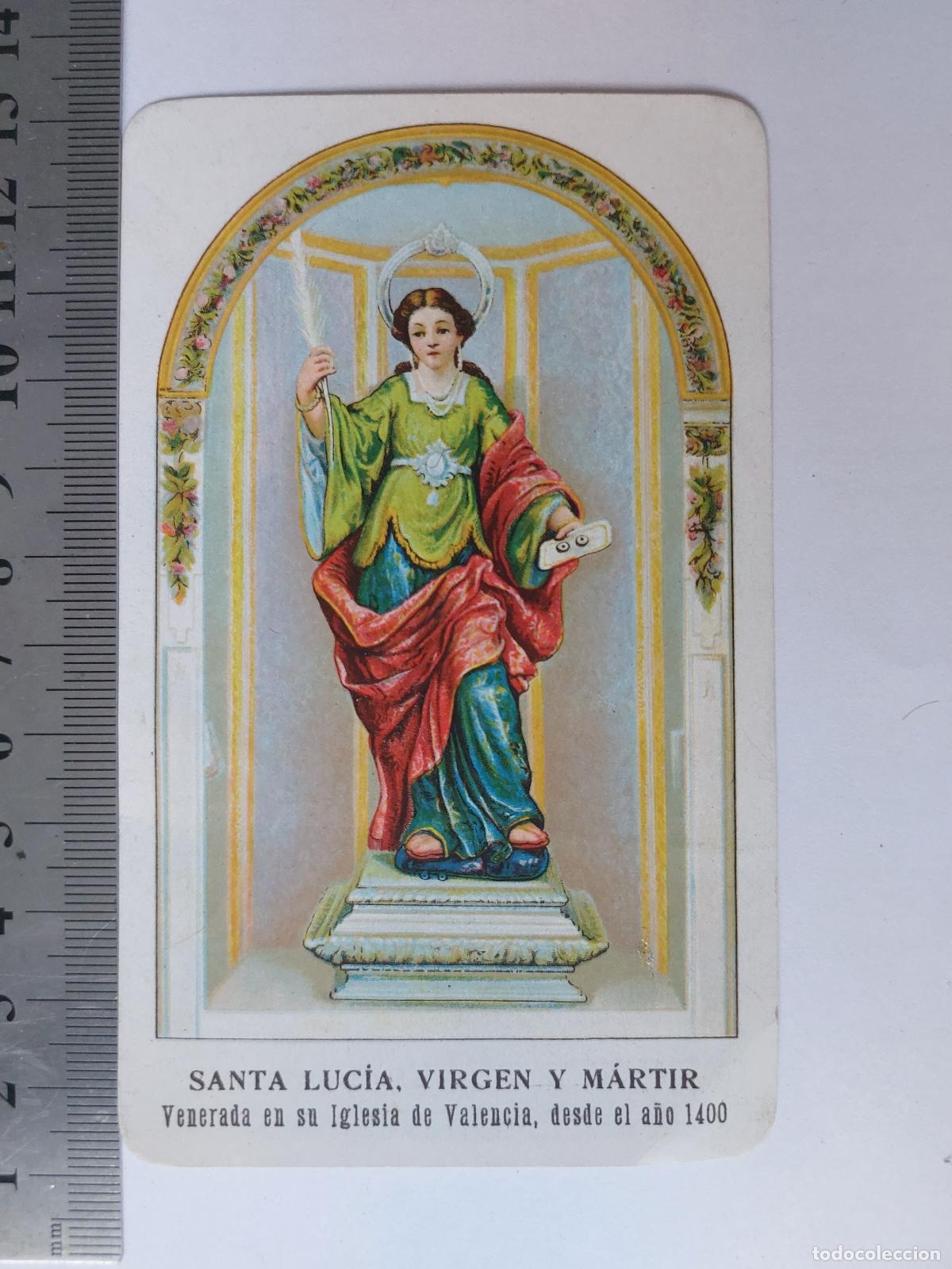 Postales: Estampa religiosa de Santa Luc&iacute;a, Virgen y M&aacute;rtir en Valencia