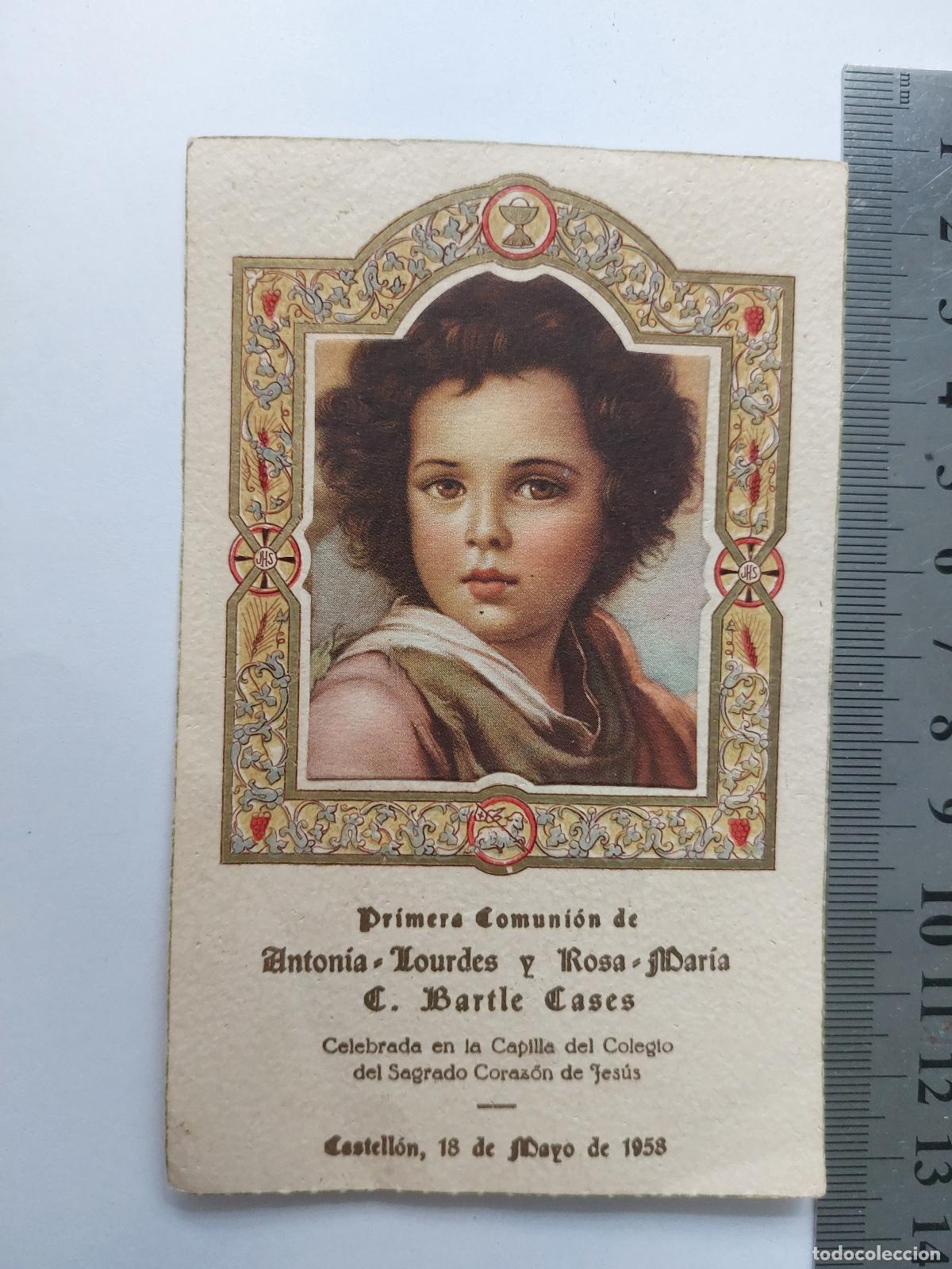 Postales: Estampa de recordatorio de Primera Comuni&oacute;n en Castell&oacute;n
