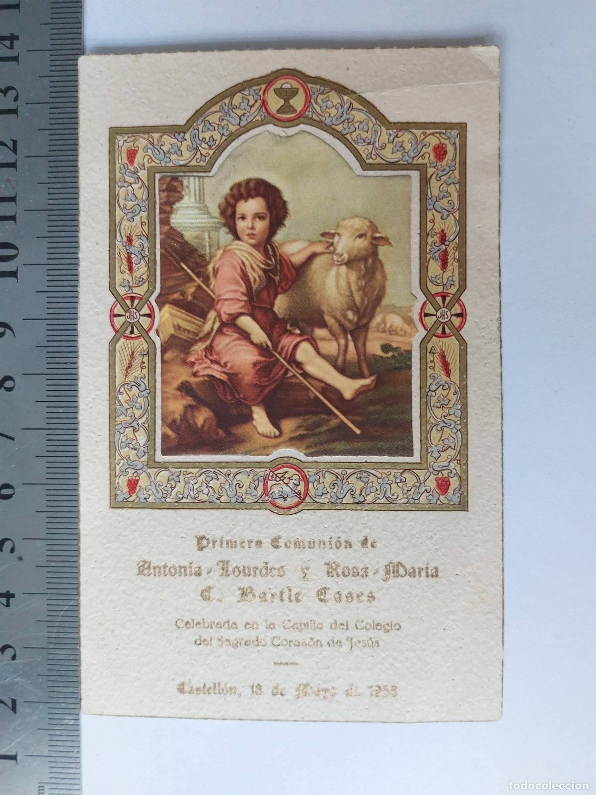 Postales: Estampa recordatorio de Primera Comunion Castellon
