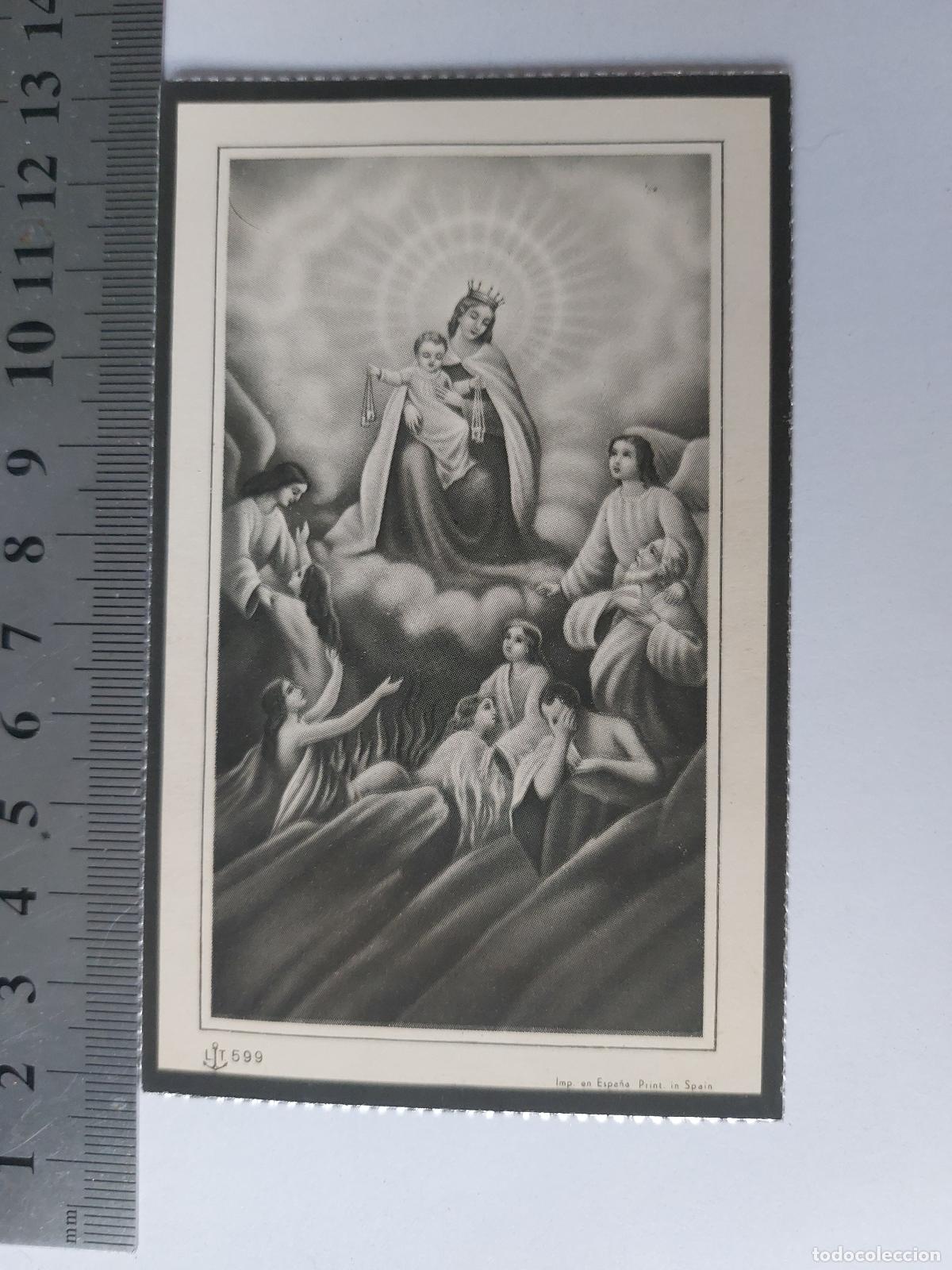 Postales: Estampa de recuerdo de funeral para Librada Andres Marco