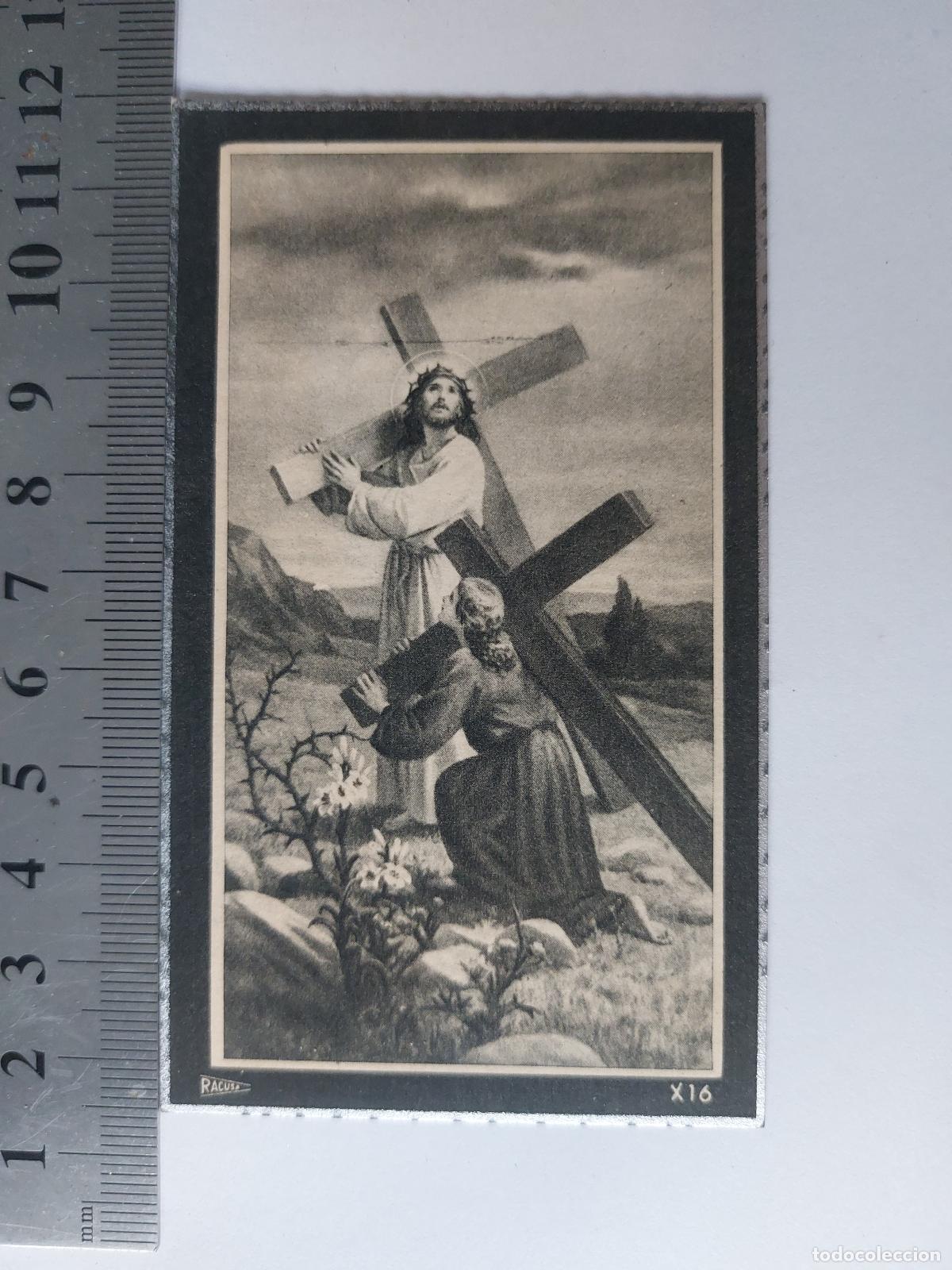 Postales: Estampa recordatorio funeral religioso de 1953