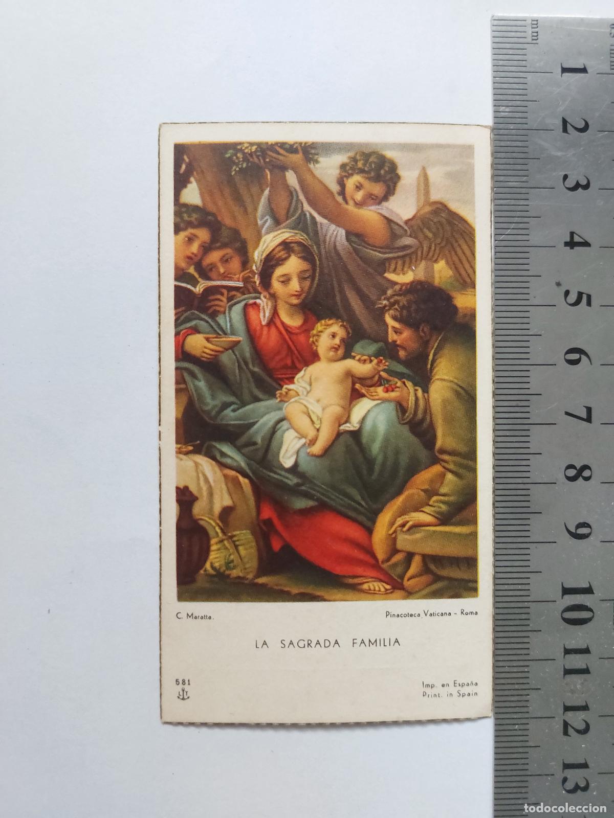 Postales: Estampa de recuerdo de Primera Comuni&oacute;n Sagrada Familia Valencia