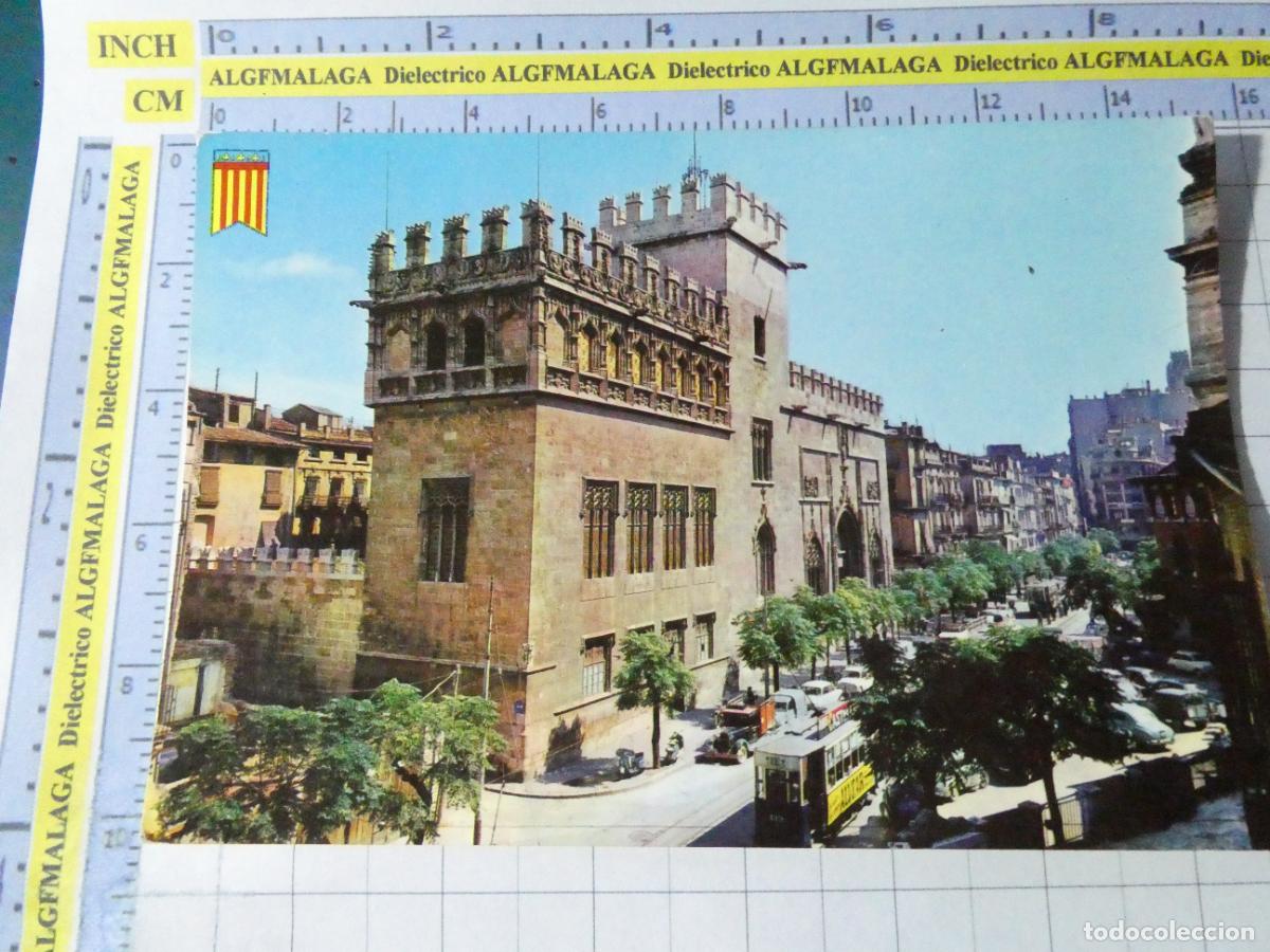 Postkarten: POSTAL DE VALENCIA. A&Ntilde;O 1963. LA LONJA TRANV&Iacute;A PUBLICIDAD ANIS CASTELLANA 21 SOLER. 2476