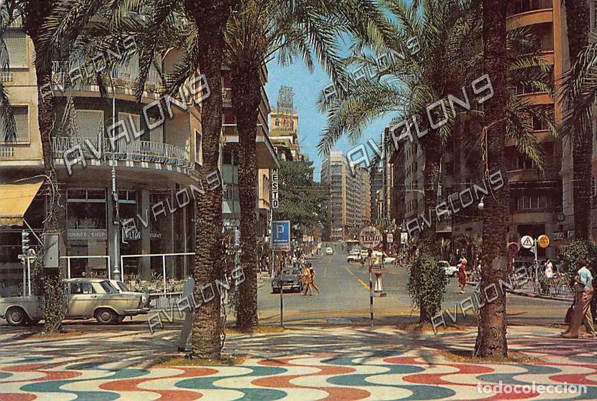 Postales: Rambla de M&eacute;ndez N&uacute;&ntilde;ez, Explanada de Espa&ntilde;a (Alicante) - Sin circular - a&ntilde;os 70