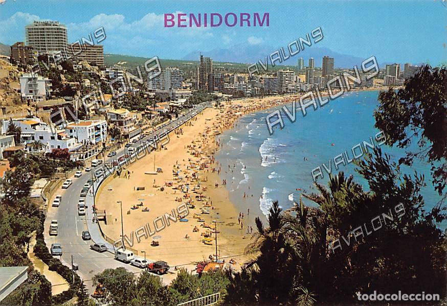 Postales: Playa de Poniente de Benidorm (Alicante) - Sin Circular, a&ntilde;os 70 u 80