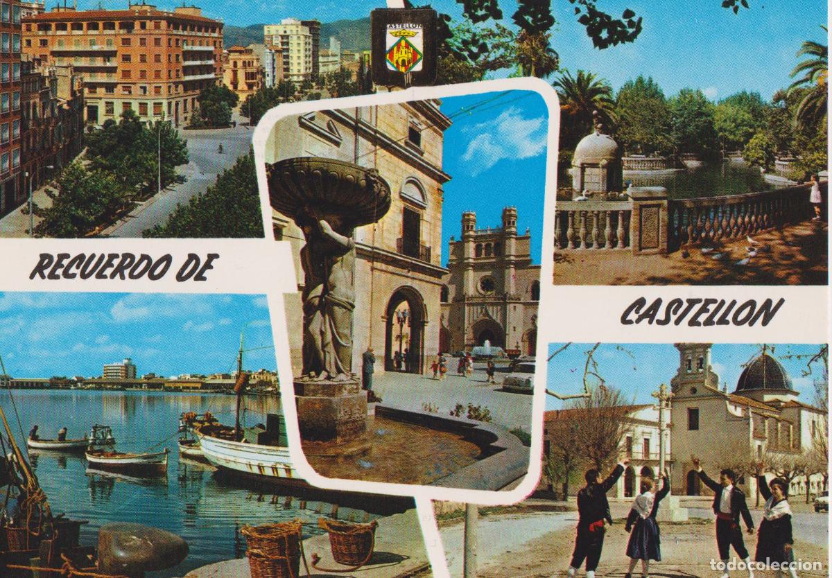 Postales: CASTELLON DE LA PLANA, AVDA. DEL REY JAIME, PARQUE RIBALTA, PLAZA MAYOR &ndash; ESC.ORO N&ordm;25 &ndash; S/C