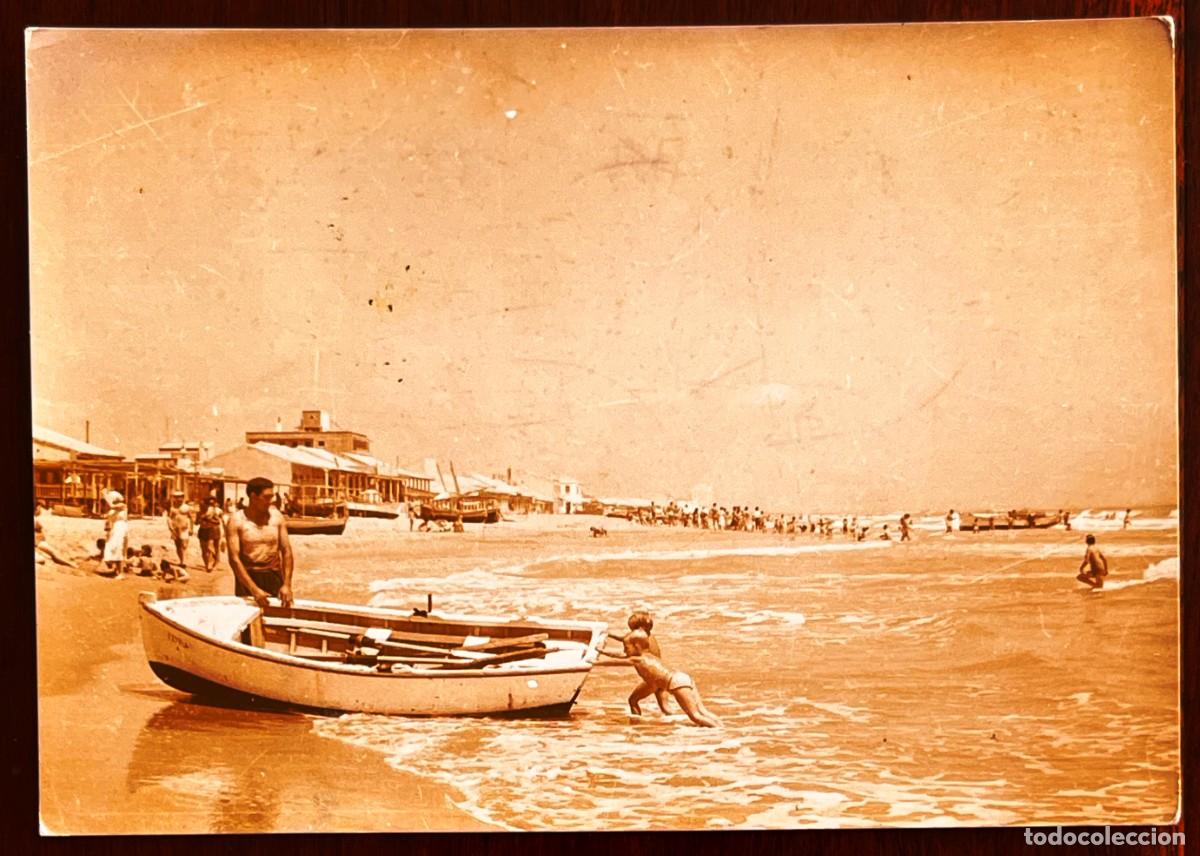 Postales: ANTIGUA FOTO POSTAL DE GUARDAMAR DEL SEGURA, ALICANTE, PLAYA, FOTO PALLARES, CIRCULADA