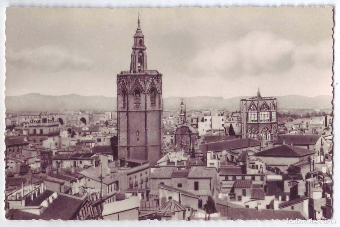 Postales: Valencia: Miguelete. Panor&aacute;mica. Ed. JDP. Escrita / No circulada (A&ntilde;os 50)