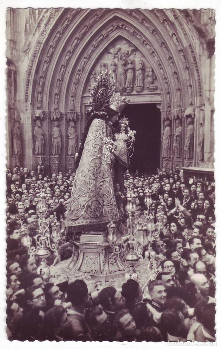 Postales: Valencia: Traslado de la Virgen desde su Real Capilla a la Catedral. Ed. JDP. Escrita (A&ntilde;os 50)
