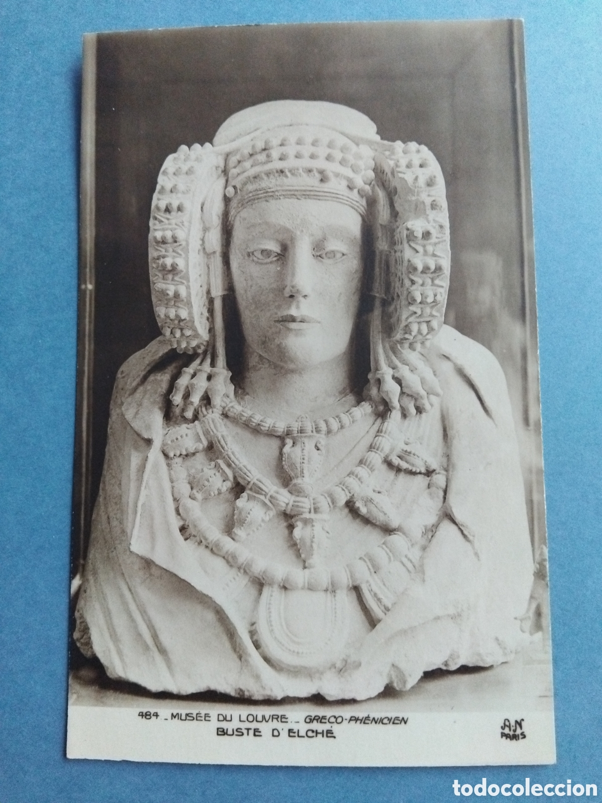 Postales: Postal Dama de Elche en el Louvre.