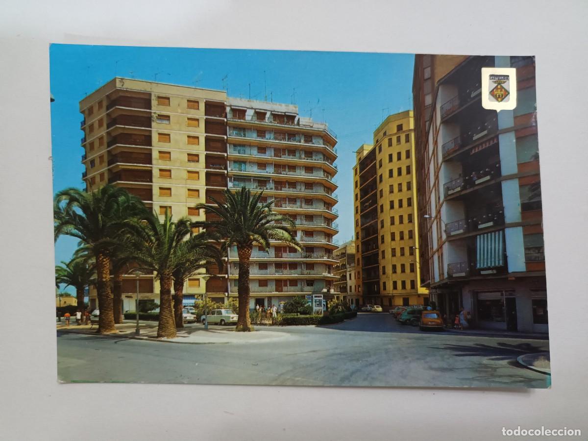 Postales: CASTELLON DE LA PLANA. PLAZA DE JUAN XXIII (1972) - ESCUDO DE ORO - FRANQUEO