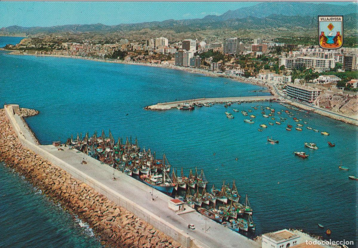 Postales: VILLAJOYOSA (ALICANTE) VISTA A&Eacute;REA DESDE EL PUERTO - FOTOGRAFIA HNOS.GALIANA N&ordm;2 - S/C