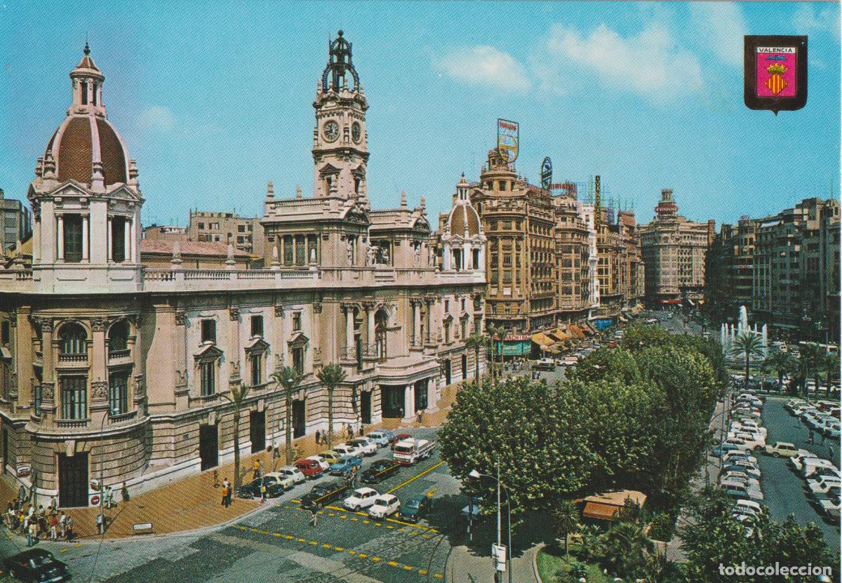 Postales: VALENCIA, PLAZA DEL CAUDILLO Y AYUNTAMIENTO - ESCUDO DE ORO N&ordm;1239 - S/C