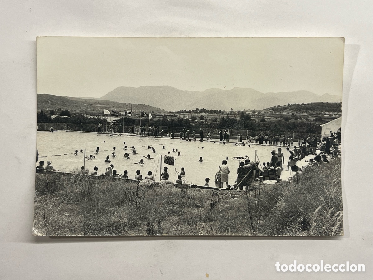 Postales: ALGIMIA DE ALFARA (Valencia) Postal animada. Vista parcial de la Piscina Municipal (h.1960?)