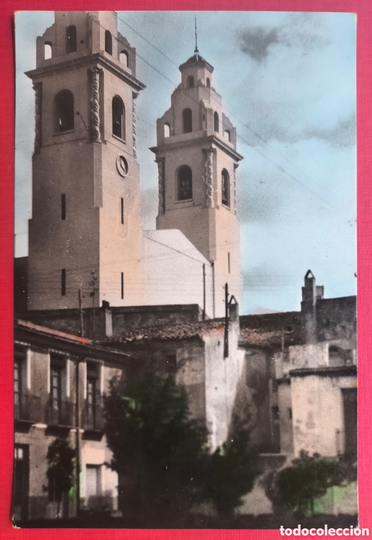 Postales: ELDA PLAZA DE ARRIBA IGLESIA DE SANTA ELENA POSTAL FOTOGR&Aacute;FICA COLOREADA ALACANT C. 1965