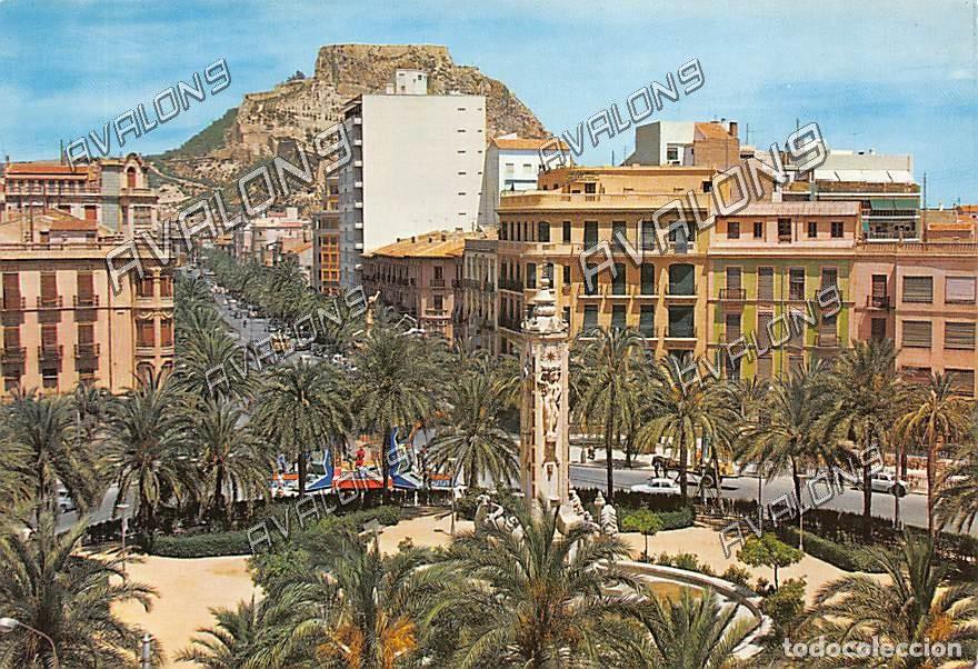 Postales: Pl. de los Luceros y Avda. Alfonso El Sabio (Alicante) - Sin Circular - A&ntilde;os 60