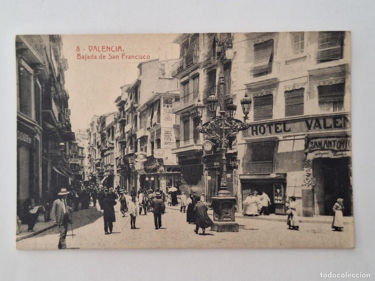 Postales: TARJETA POSTAL VALENCIA BAJADA DE SAN FRANCISCO RV-3073 PUBLICIDAD ALBEROLA HERMANOS