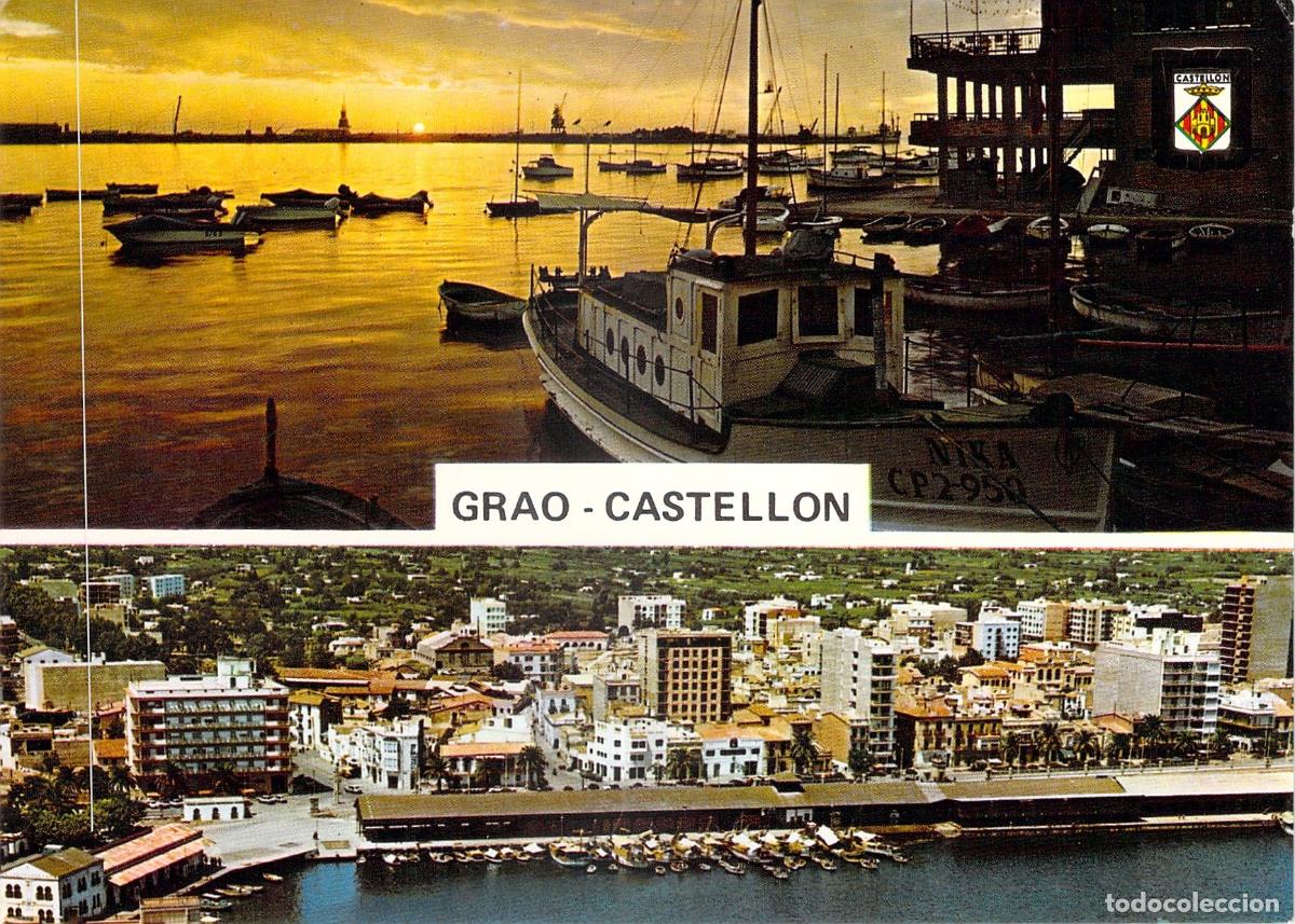 Postales: Postal de El Grao en Castell&oacute;n de la Plana, vistas del puerto