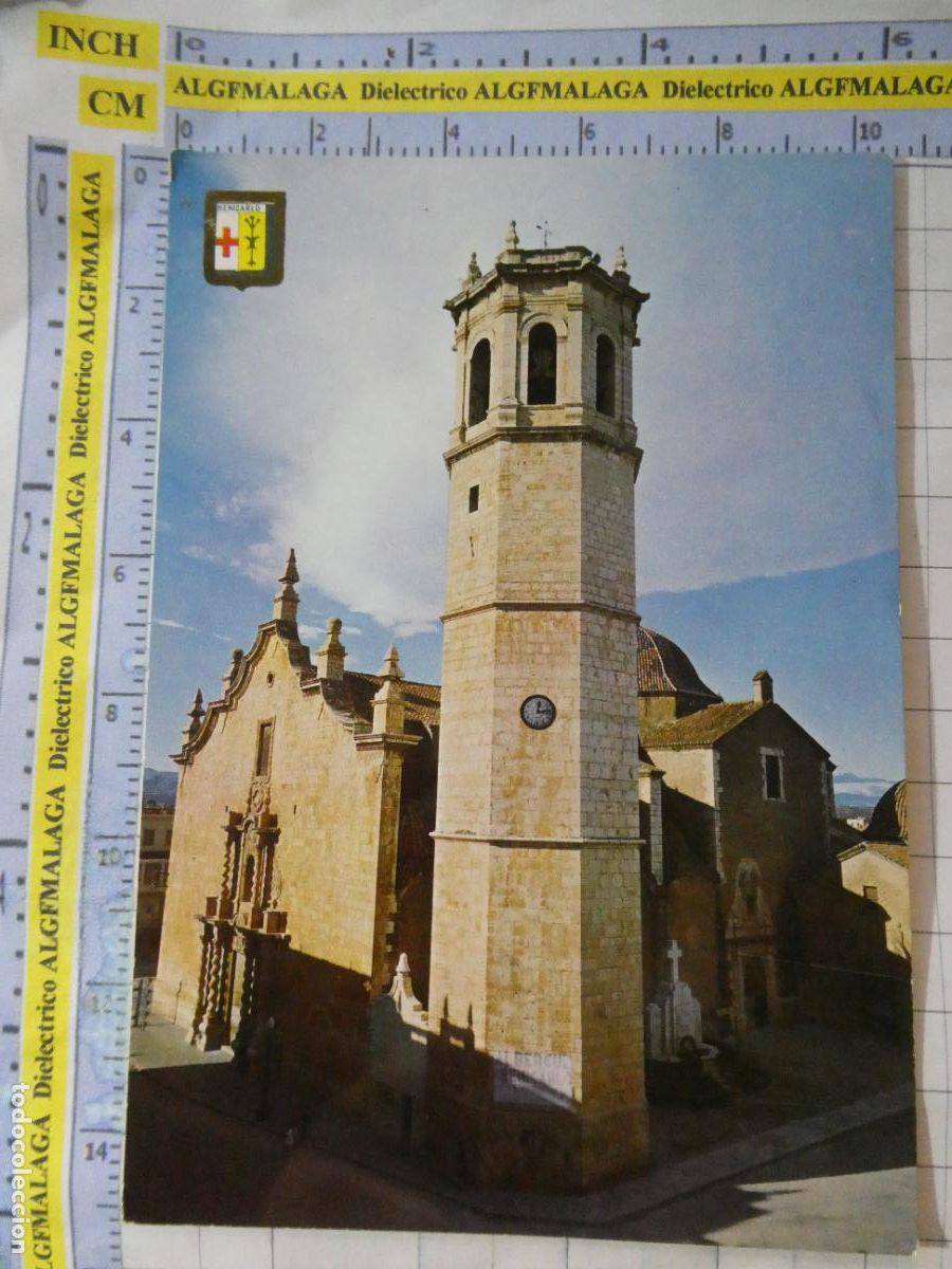 Postales: POSTAL DE CASTELL&Oacute;N. A&Ntilde;O 1965 BENICARL&Oacute; IGLESIA PARROQUIAL 9 ESCUDO ORO 3121