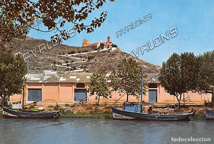 Postales: R&iacute;o J&uacute;car con muelle pesquero en Cullera (Valencia) - Sin Circular - A&ntilde;os 60