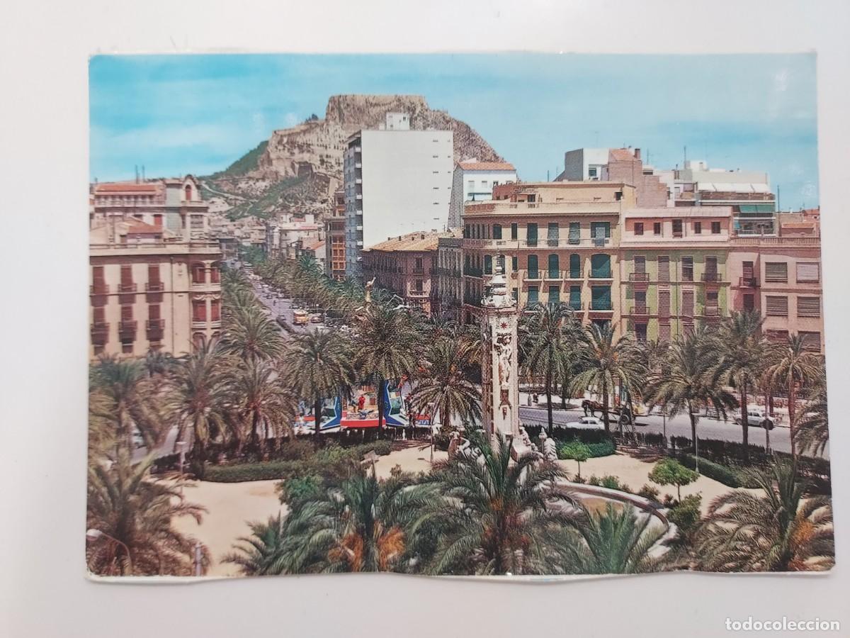 Postales: POSTAL ALICANTE PLAZA DE LOS LUCEROS Y AVENIDA DE ADOLFO EL SABIO. 1964. SIN CIRCULAR. GARRABELLA 2