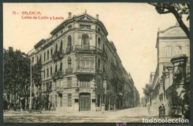 Postkarten: Valencia. *Calles de Col&oacute;n y Lauria* Ed. Thomas n&ordm; 71. Nueva.