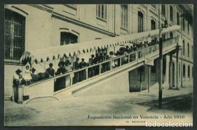 Postcards: Valencia. Expo. Nac. en Valencia 1910. *Ascensor* Ed. Andr&eacute;s Fabert n&ordm; 35. Nueva.