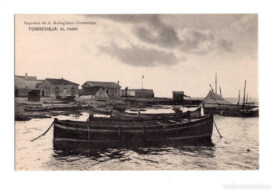 Cartoline: TORREVIEJA.(ALICANTE).- EL FARO. IMPRENTA DE A.REBAGLIATO.