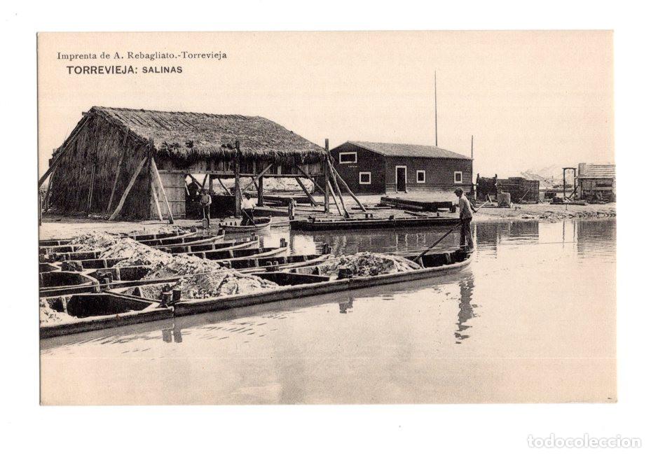 Postales: TORREVIEJA.(ALICANTE).- SALINAS. IMPRENTA DE A.REBAGLIATO.