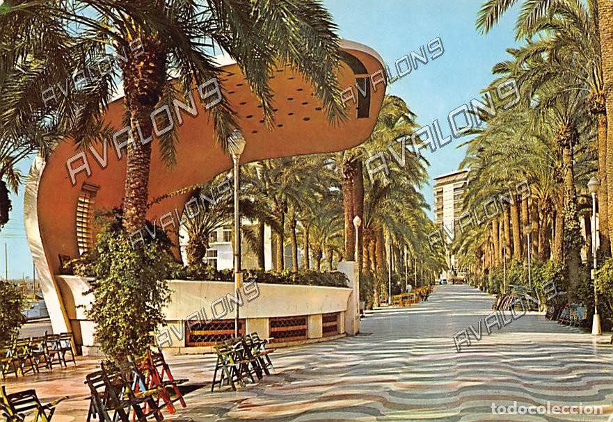 Postales: Explanada y Auditorium (Alicante) - Sin Circular - A&ntilde;os 60
