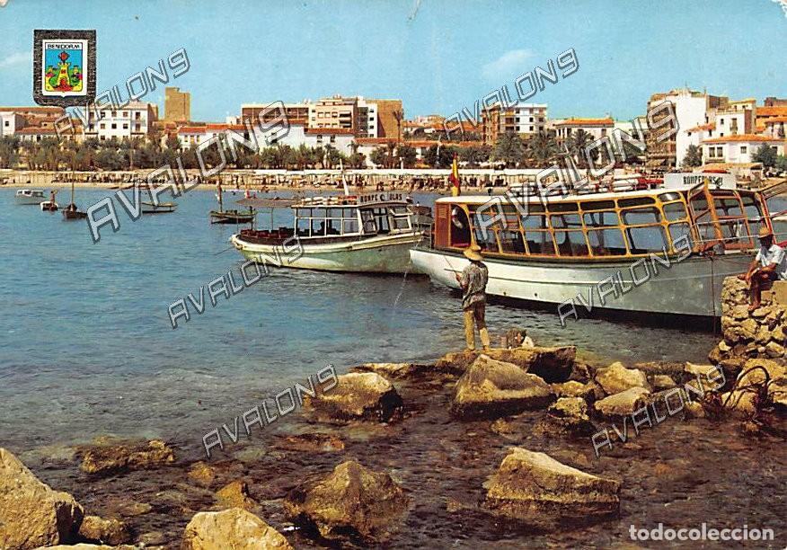 Postales: Puerto y playa de Poniente de Benidorm (Alicante) - A&ntilde;os 60
