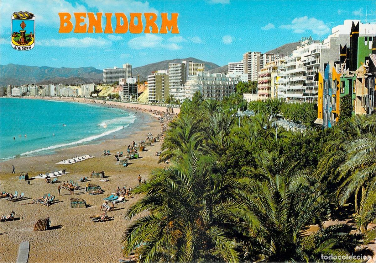 Postales: Postal de la Playa de Poniente en Benidorm, Alicante