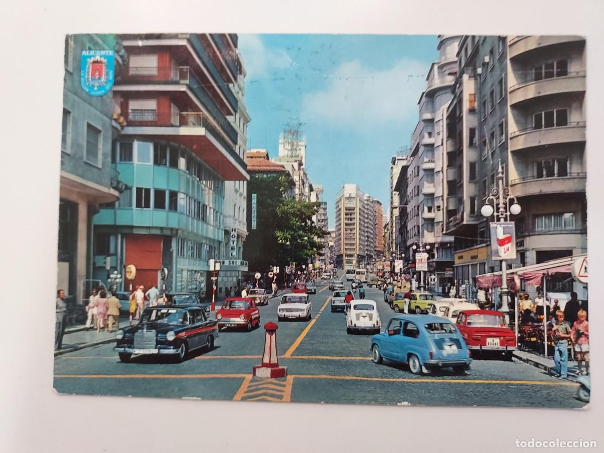 Postales: POSTAL ALICANTE AVENIDA DE MENDEZ NU&Ntilde;EZ. 1971. CIRCULADA. AYALA 44. SEAT 600