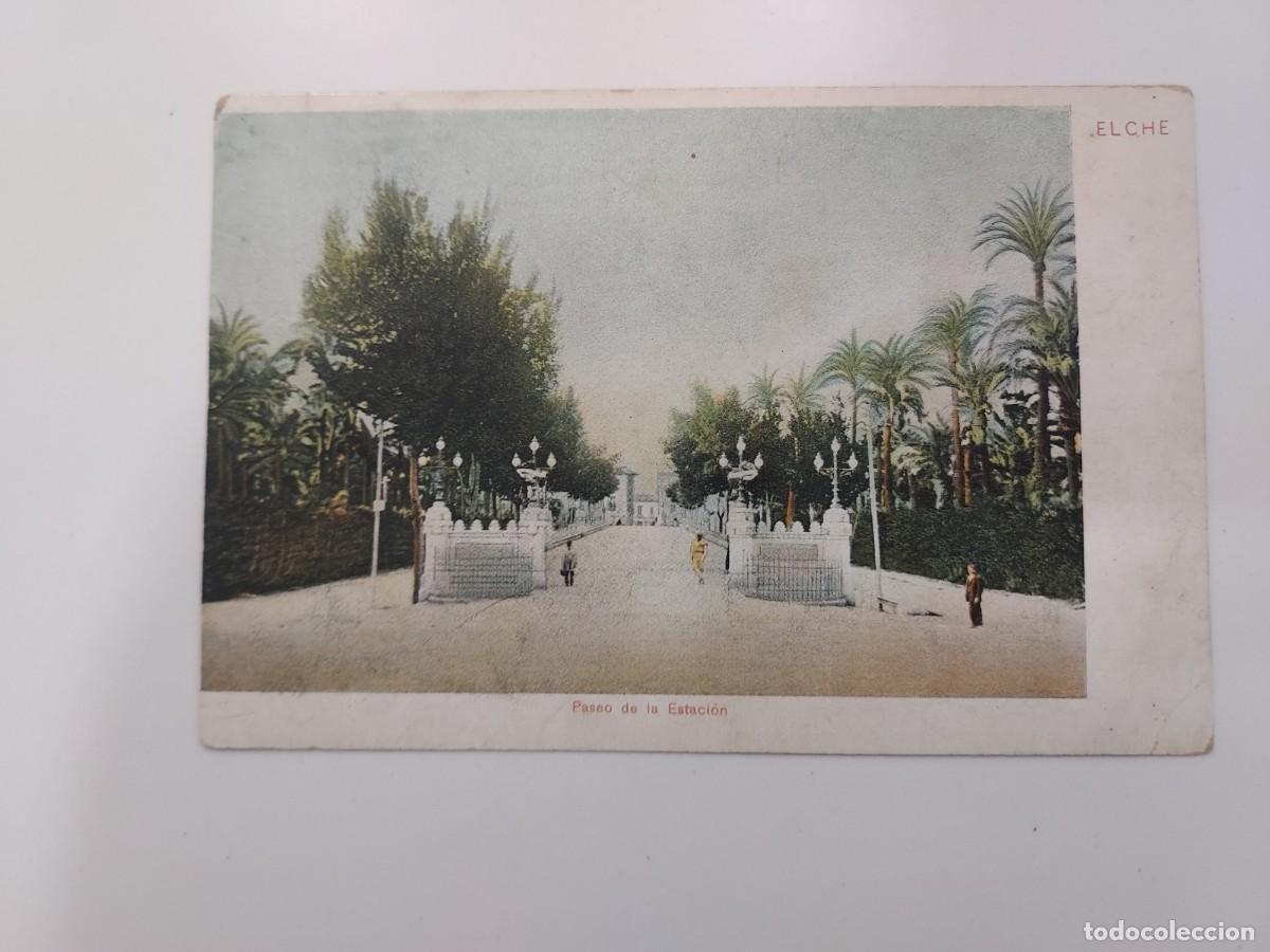 Postales: POSTAL ELCHE PASEO DE LA ESTACION. SIN CIRCULAR. FOTOGRAFO J. PICO. TRASERA SIN DIVIDIR