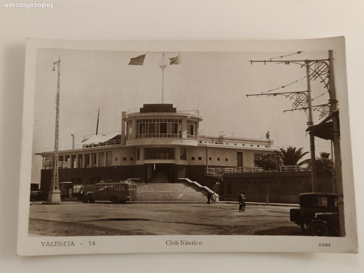 Postales: VALENCIA - CLUB NAUTICO - AUTOBUS - FOTO DUR&Aacute; - POSTAL ANTIGUA (116.787)