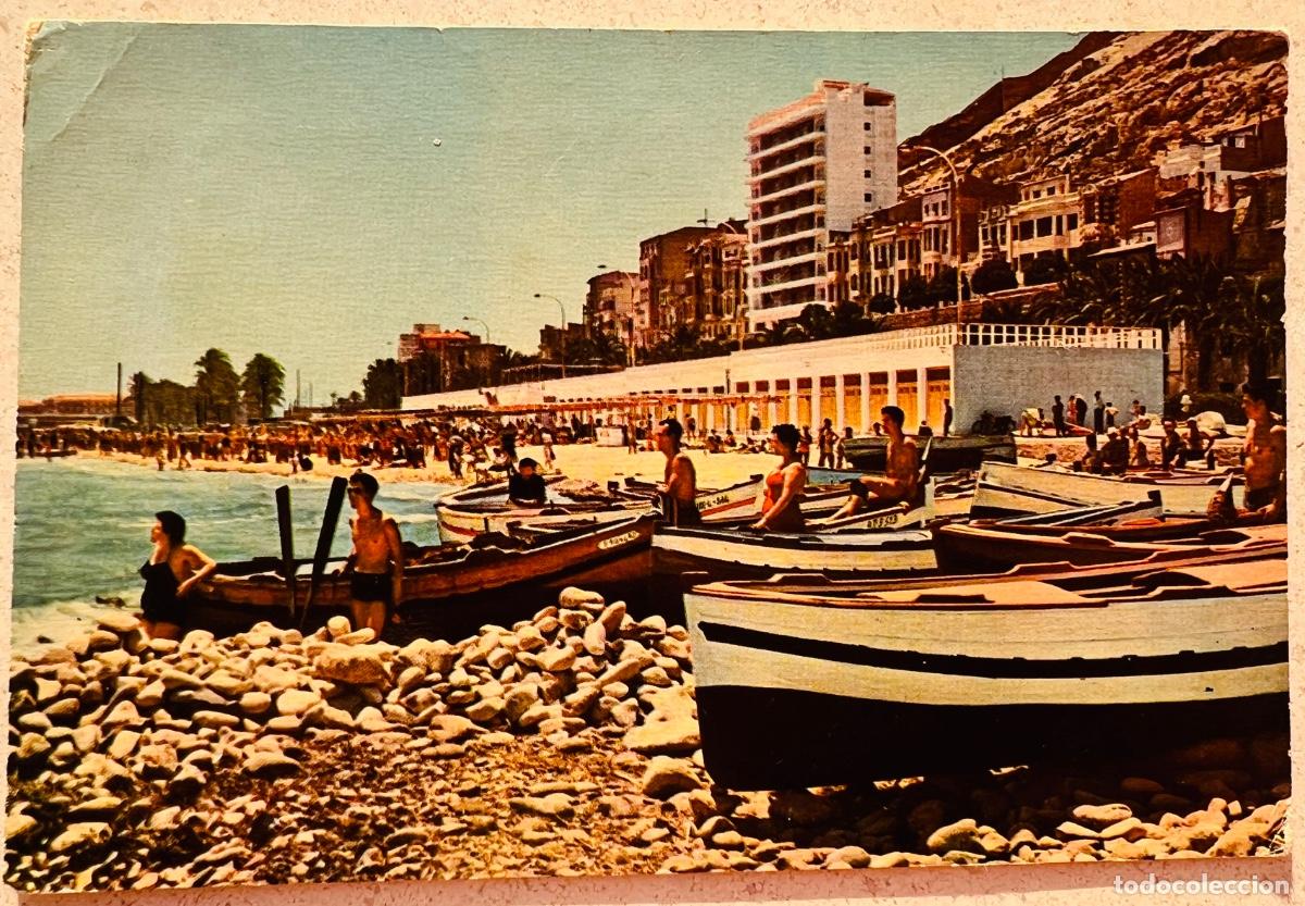 Postales: Alicante - Vista Playa del Postiguet - Ediciones Agata - A&ntilde;os 50/60